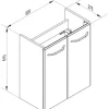 FACKELMANN Waschtischunterschrank Milano BxHxT 52 x 61 cm x 27,5 cm Frontfarbe weiß glänzend glanz 84333