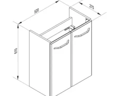 FACKELMANN Waschtischunterschrank Milano BxHxT 52 x 61 cm x 27,5 cm Frontfarbe weiß glänzend glanz 84333