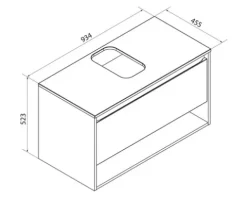 FACKELMANN Waschtischunterschrank Natura BxHxT 93,5 x 52,5 cm x 45,5 cm Frontfarbe asteiche holzdekor 79702