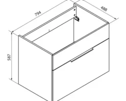 FACKELMANN Waschtischunterschrank Style BxHxT 79,5 x 59 cm x 49 cm Frontfarbe anthrazit glanz 80930