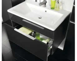 FACKELMANN Waschtischunterschrank Style BxHxT 79,5 x 59 cm x 49 cm Frontfarbe anthrazit glanz 80930