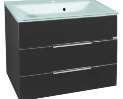 FACKELMANN Waschtischunterschrank Style BxHxT 79,5 x 59 x 49 cm breit anthrazit montiert 80950