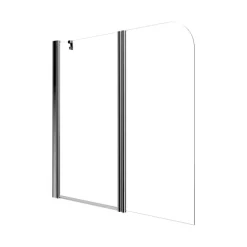 Faltbarer Badewannenaufsatz 140 cm, Klarglas Profilfarbe Chrom | Giada