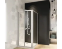 Falttür Breuer Fara 4 80 cm Klarglas Profilfarbe weiß