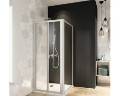 Falttür Breuer Fara 4 80 cm Klarglas Profilfarbe weiß