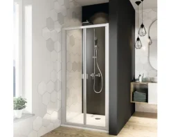 Falttür Breuer Fara 4 80 cm Klarglas Profilfarbe weiß