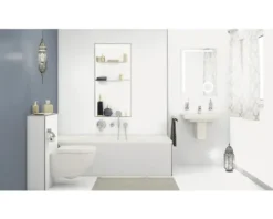 Feinsteinzeug Wand- und Bodenfliese Wandfliese Blanco 120 cm x 120 cm x 0,9 cm matt rektifiziert