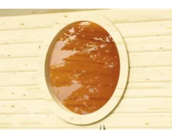 Fensterelement Karibu rund Klarglas 840 x 840 für 38 mm Wandstärke Natur