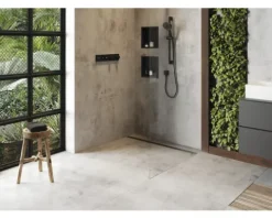 Fertigset Duschrinne hansgrohe RainDrain Match Plus 755 mm schwarz matt 56215670 ohne Installationsset und den uBox Grundkörper