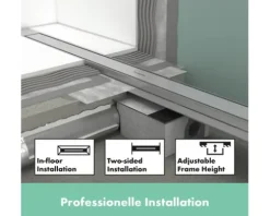 Fertigset Duschrinne hansgrohe RainDrain Match Plus 755 mm schwarz matt 56215670 ohne Installationsset und den uBox Grundkörper