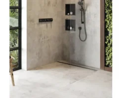 Fertigset Duschrinne hansgrohe RainDrain Match Plus 755 mm schwarz matt 56215670 ohne Installationsset und den uBox Grundkörper