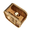 FinnTherm Fasssauna Ellipso M Fasssauna 4 Sitzbänke aus Holz Sauna mit 42 mm Wandstärke, Außensauna mit Montagematerial