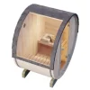FinnTherm Fasssauna Mini XXS Fasssauna 2 Sitzbänke aus Holz, Sauna mit 42 mm Wandstärke, Außensauna mit Montagematerial, Naturbelassen 2x1,3m