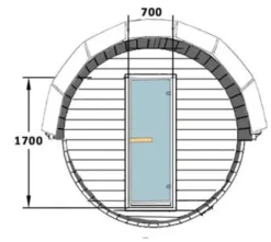 FinnTherm Fasssauna Samantha Fasssauna 2 Sitzbänke aus Holz, Sauna mit 42 mm Wandstärke, Außensauna mit Montagematerial, Naturbelassen