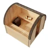 FinnTherm Fasssauna ScandiPod Comfort Fasssauna 2 Sitzbänke aus Holz, Sauna mit 42 mm Wandstärke, Außensauna mit Montagematerial mit 2 Fenstern, Naturbelassen 2x2,2m