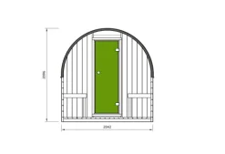 FinnTherm Fasssauna ScandiPod Premium Fasssauna 2 Sitzbänke aus Holz, Sauna mit 42 mm Wandstärke, Außensauna mit Montagematerial ohne Fenster, Naturbelassen 2x2,8m