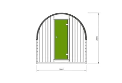 FinnTherm Fasssauna ScandiPod Comfort Fasssauna 2 Sitzbänke aus Holz, Sauna mit 42 mm Wandstärke, Außensauna mit Montagematerial ohne Fenster, Naturbelassen 2x2,2m