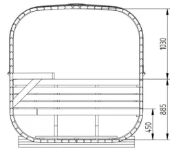 FinnTherm Innensauna Ellipso M Innensauna 4 Sitzbänke aus Holz, Saunakabine mit 42 mm Wandstärke, Dampfsauna mit Montagematerial, Naturbelassen