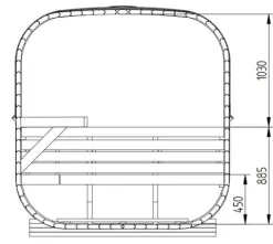 FinnTherm Innensauna Ellipso M Innensauna 4 Sitzbänke aus Holz, Saunakabine mit 42 mm Wandstärke, Dampfsauna mit Montagematerial, Naturbelassen