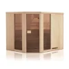 FinnTherm Innensauna Family Innensauna 2 Sitzbänke aus Holz, Saunakabine mit 72 mm Wandstärke, Dampfsauna mit Montagematerial, Naturbelassen 1,9x1,9m