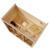 FinnTherm Innensauna Kuuma M Innensauna 2 Sitzbänke aus Holz, Saunakabine mit 42 mm Wandstärke, Dampfsauna mit Montagematerial, Naturbelassen
