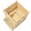 FinnTherm Saunahaus Cubus - 70 A Gartensauna 3 Sitzbänke aus Holz, Sauna mit 70 mm Wandstärke, Außensauna mit Montagematerial, Naturbelassen 2,4x2,4m