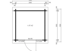 FinnTherm Saunahaus Lizzy XXS Gartensauna 2 Sitzbänke aus Holz, Sauna mit 40 mm Wandstärke, Außensauna mit Montagematerial, Naturbelassen