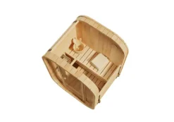 FinnTherm Innensauna Ellipso S Innensauna 2 Sitzbänke aus Holz, Saunakabine mit 42 mm Wandstärke, Dampfsauna mit Montagematerial, Naturbelassen