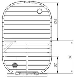 FinnTherm Innensauna Ellipso S Innensauna 2 Sitzbänke aus Holz, Saunakabine mit 42 mm Wandstärke, Dampfsauna mit Montagematerial, Naturbelassen