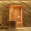 FinnTherm Innensauna Milla Innensauna 1 Sitzbänke aus Holz, Saunakabine mit 72 mm Wandstärke, Dampfsauna mit Montagematerial, Naturbelassen