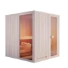 FinnTherm Innensauna Miranda Innensauna 2 Sitzbänke aus Holz, Saunakabine mit 72 mm Wandstärke, Dampfsauna mit Montagematerial, Naturbelassen 1,9x1,8m