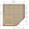 FinnTherm Innensauna Svala Innensauna 1 Sitzbänke aus Holz, Saunakabine mit 72 mm Wandstärke, Dampfsauna mit Montagematerial, Naturbelassen