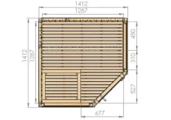 FinnTherm Innensauna Svala Innensauna 1 Sitzbänke aus Holz, Saunakabine mit 72 mm Wandstärke, Dampfsauna mit Montagematerial, Naturbelassen