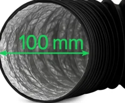 Flexibler Abluftschlauch 100 mm Combiflexrohr Aluminium-Innenbeschichtung feuerfest & extra stabil Für Klima-, Lüftungs- und Abluftanlagen