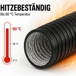 Flexibler Abluftschlauch 80 mm Combiflexrohr Aluminium-Innenbeschichtung feuerfest & extra stabil Für Klima-, Lüftungs- und Abluftanlagen