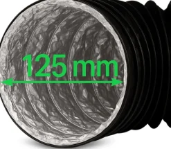 Flexibler Abluftschlauch 125 mm Combiflexrohr Aluminium-Innenbeschichtung feuerfest & extra stabil Für Klima-, Lüftungs- und Abluftanlagen
