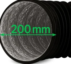 Flexibler Abluftschlauch 200 mm Combiflexrohr Aluminium-Innenbeschichtung feuerfest & extra stabil Für Klima-, Lüftungs- und Abluftanlagen