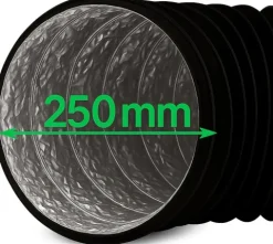 Flexibler Abluftschlauch 250 mm Combiflexrohr Aluminium-Innenbeschichtung feuerfest & extra stabil Für Klima-, Lüftungs- und Abluftanlagen