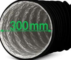 Flexibler Abluftschlauch 300 mm Combiflexrohr Aluminium-Innenbeschichtung feuerfest & extra stabil Für Klima-, Lüftungs- und Abluftanlagen