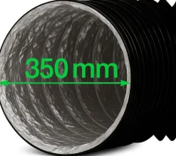 Flexibler Abluftschlauch 350 mm Combiflexrohr Aluminium-Innenbeschichtung feuerfest & extra stabil Für Klima-, Lüftungs- und Abluftanlagen