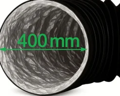 Flexibler Abluftschlauch 400 mm Combiflexrohr Aluminium-Innenbeschichtung feuerfest & extra stabil Für Klima-, Lüftungs- und Abluftanlagen