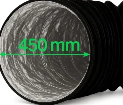 Flexibler Abluftschlauch 450 mm Combiflexrohr Aluminium-Innenbeschichtung feuerfest & extra stabil Für Klima-, Lüftungs- und Abluftanlagen