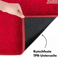 FLOORDIREKT Badematte Nasa - Wasserabsorbierend und Pflegeleicht - Rot - 80 x 120 cm