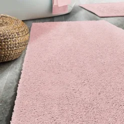 FLOORDIREKT Badematte Sky Soft - Reckteckig - Rutschhemmende Rückseite - Rosa - 60 x 100 cm
