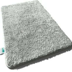 FLOORDIREKT Badematte Sky - Flauschiger Badvorleger mit dichtem Flor - Eckig - Silbergrau - 50 x 80 cm