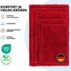 FLOORDIREKT Badematte Sky - Flauschiger Badvorleger mit dichtem Flor - Eckig - Beerenrot - 80 x 150 cm