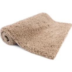FLOORDIREKT Badematte Sky Soft - Reckteckig - Rutschhemmende Rückseite - Beige - 70 x 120 cm