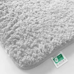 FLOORDIREKT Badematte Sky - Flauschiger Badvorleger mit dichtem Flor - Eckig - Weiß - 50 x 60 cm