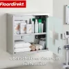 FLOORDIREKT Medizinschrank Allen - Abschließbarer Arzneischrank mit Glastür - Aus robustem Edelstahl - Silber - 30 x 30 cm