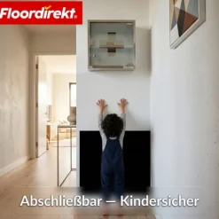 FLOORDIREKT Medizinschrank Allen - Abschließbarer Arzneischrank mit Glastür - Aus robustem Edelstahl - Silber - 30 x 30 cm